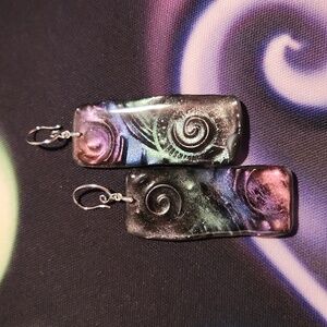 Artistic Swirl Abstract Earrings